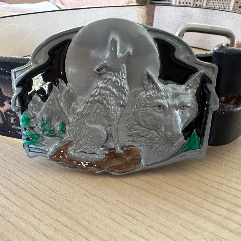 Wolf leather belt and bucket - cut for small size.  Halloween costume.